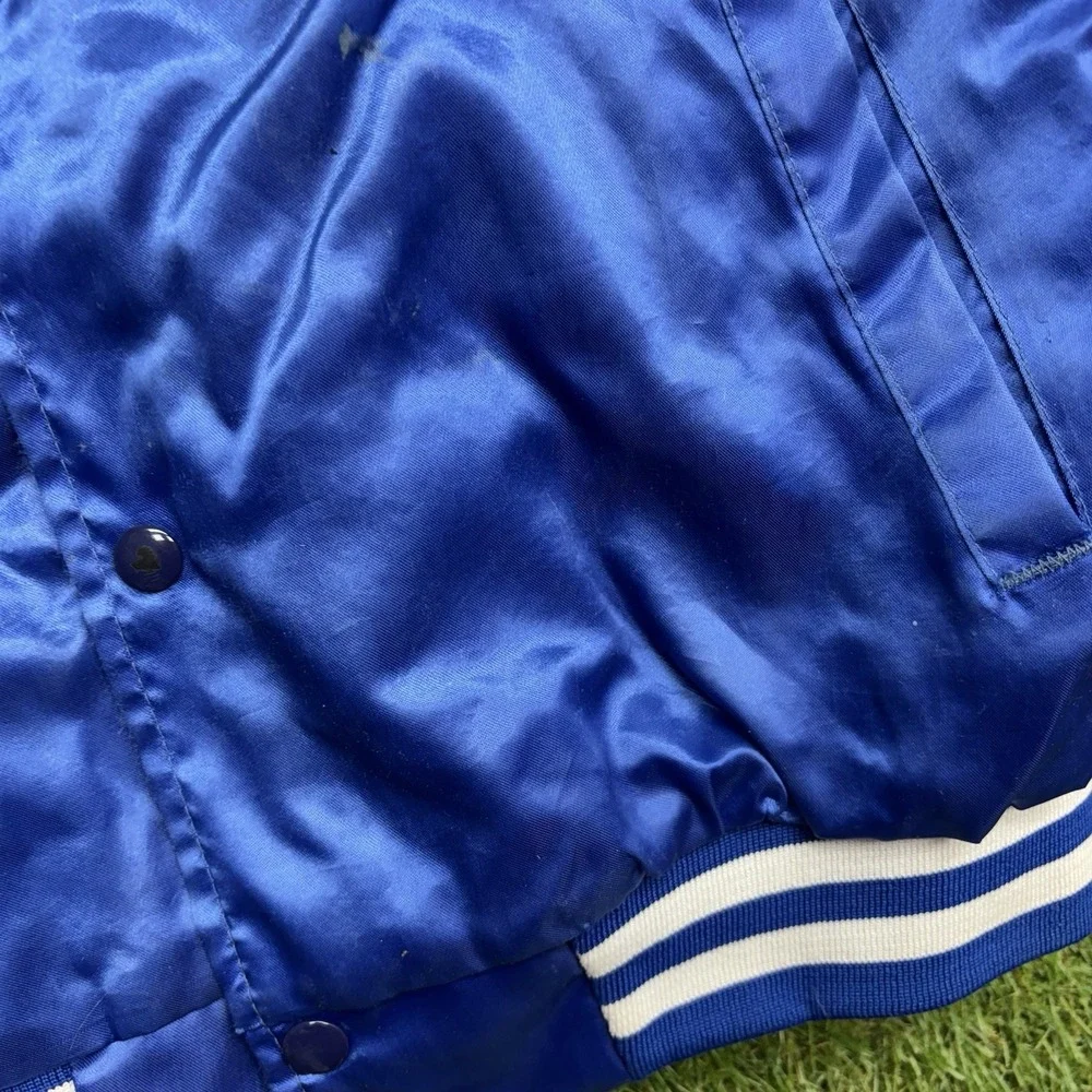Vintage Indianapolis Colts Satin Jacket Mens XL Dazzle Snap Close 80s Swingster